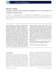 Occlusion and brain function: mastication as a prevention of