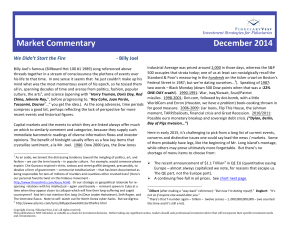 Market Commentary December 2014