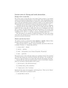 Lecture notes 6: Strong and weak interactions