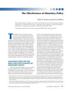 The Effectiveness of Monetary Policy