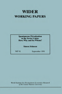 SPONTANEOUS PRIVATIZATION IN THE SOVIET UNION. HOW