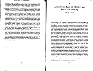 Annas, Aristotle Kant and the Stoics