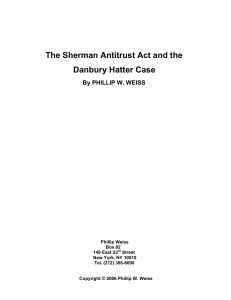 The Sherman Antitrust Act and the