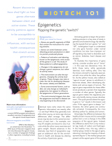 Epigenetics - HudsonAlpha Institute for Biotechnology