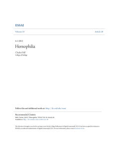 Hemophilia - DigitalCommons@COD