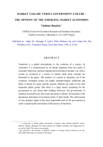 MARKET FAILURE VERSUS GOVERNMENT FAILURE