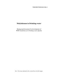 Molybdenum, Molybdenum in Drinking-water