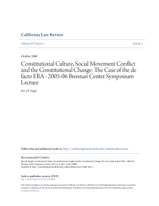 Constitutional Culture, Social Movement Conflict and the