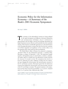 Economic Policy for the Information Economy—A Summary of the