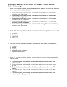 Pharmacology of Antivirals for HZV and VSV Skin Infections