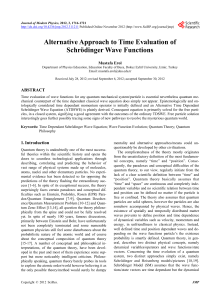 Alternative Approach to Time Evaluation of Schrödinger Wave