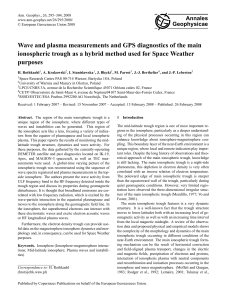 Wave and plasma measurements and GPS diagnostics of the main