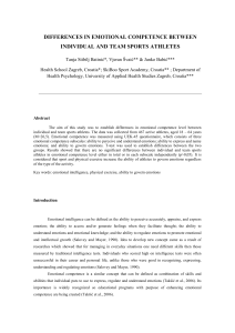 differences in emotional competence between individual and team