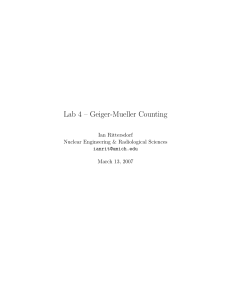 Lab 4 – Geiger-Mueller Counting