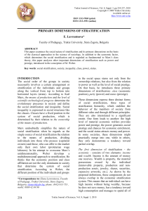 PRIMARY DIMENSIONS OF STRATIFICATION