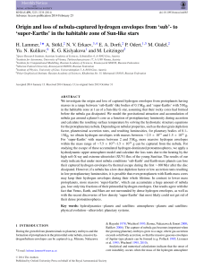 Origin and loss of nebula-captured hydrogen envelopes from `sub`