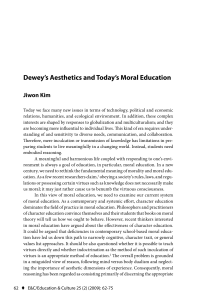 Dewey`s Aesthetics and Today`s Moral Education - Purdue e-Pubs