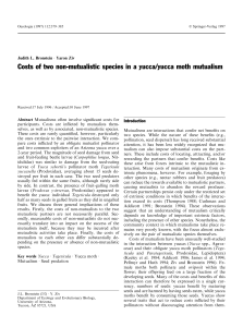 Costs of two non-mutualistic species in a yucca/yucca moth mutualism