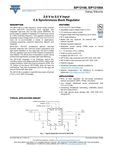 SiP12108, SiP12108A 2.8 V to 5.5 V Input 5 A Synchronous Buck