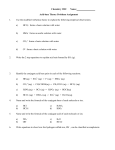 Chemistry 3202 Name: Acid-base Theory Problems Assignment 1