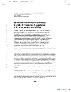 Syndromic Immunodeficiencies: Genetic Syndromes Associated with