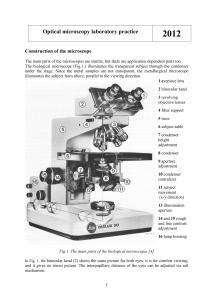 Optical microscopy laboratory practice 2012