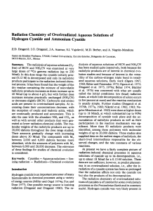 Radiation Chemistry of Overirradiated Aqueous Solutions of