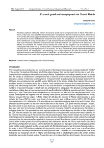 Economic growth and unemployment rate. Case of Albania