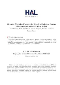 Growing Negative Pressure in Dissolved Solutes: Raman - HAL-Insu