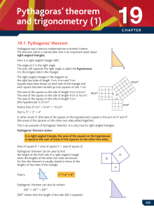 Pythagoras` theorem and trigonometry (1)