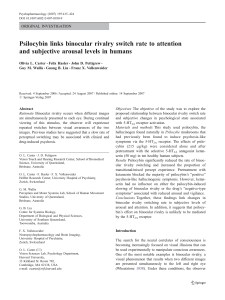 Psilocybin links binocular rivalry switch rate to attention and