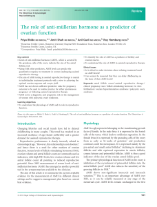 The role of anti‐müllerian hormone as a predictor of ovarian function