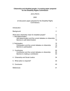 Citizenship and disabled people: A scoping paper prepared for the