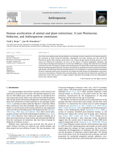 Human acceleration of animal and plant extinctions: A Late