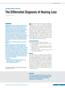 The Differential Diagnosis of Hearing Loss