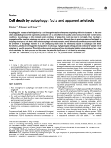 Cell death by autophagy: facts and apparent artefacts