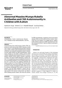 Abnormal Measles-Mumps-Rubella Antibodies and CNS