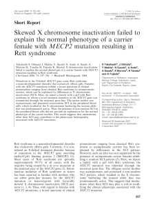 X chromosome inactivation failed to explain normal phenotype Clin