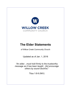 The Elder Statements - Willow Creek Community Church