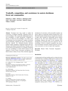 Tradeoffs, competition, and coexistence in eastern deciduous forest