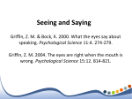 Seeing and Saying - Dept. of Psychology (internal)