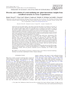 Diversity and evolution of a trait mediating ant–plant interactions