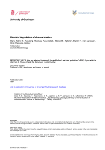 Microbial degradation of chloroaromatics Mars, Astrid E.