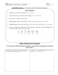 LEARNING GOAL: To Examine and Use Arithmetic Sequences