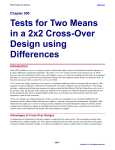 Tests for Two Means in a 2x2 Cross-Over Design using