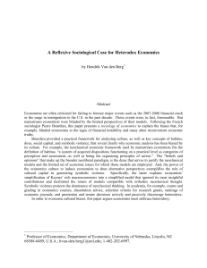 A Reflexive Sociological Case for Heterodox Economics