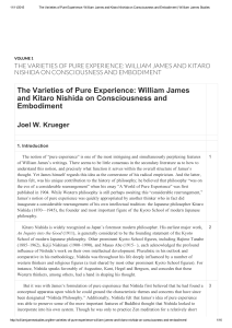 The Varieties of Pure Experience: William James and