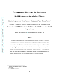 Entanglement Measures for Single-and Multi