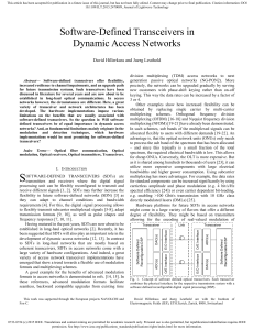 Software-Defined Transceivers in Dynamic Access - KIT