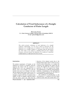 Calculation of Total Inductance of a Straight Conductor